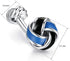 HONEY BEAR Twist Knot Cufflinks Steel for Mens Shirt Wedding Business Gift ,Blue and Black...