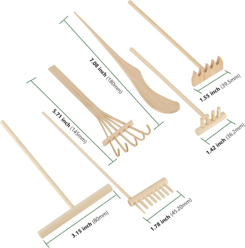 12 PCS Mini Zen Garden Rakes, Professional Bamboo Sand Zen Garden Rake Tools Elegant Zen Garden Accessories Kit for Garden Decoration, Gift Giving...