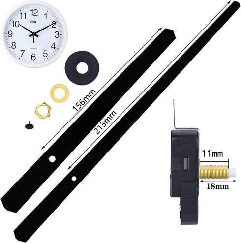 Quartz DIY Wall Clock Movement Mechanism Set,with 8.3 Inch Long Spade Hands,Battery Operated Sweep Silent Movement Motor Hands Clock Repair Replac...