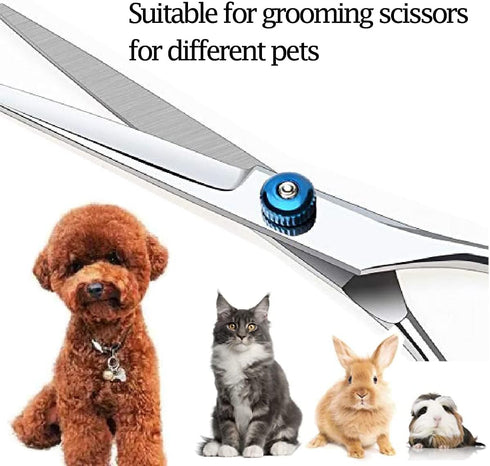 Dog Grooming Scissors,Pet Hair Scissors with Safety Round Tips Heavy Duty Titanium Stainless Steel Professional Dogs Cats Pets Grooming Shears...