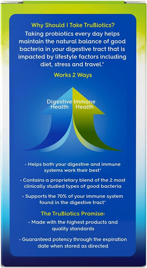 TruBiotics Probiotics for Digestive & Immune Health, Supports Regularity & Helps Relieve Abdominal Discomfort, Gas & Bloating, 2 Clinically Studie...