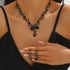 Rhinestone Wedding Set Floral Choker Necklace and Earrings Set Crystal Wedding Jewelry Set Bridal Jewelry Set for Women...