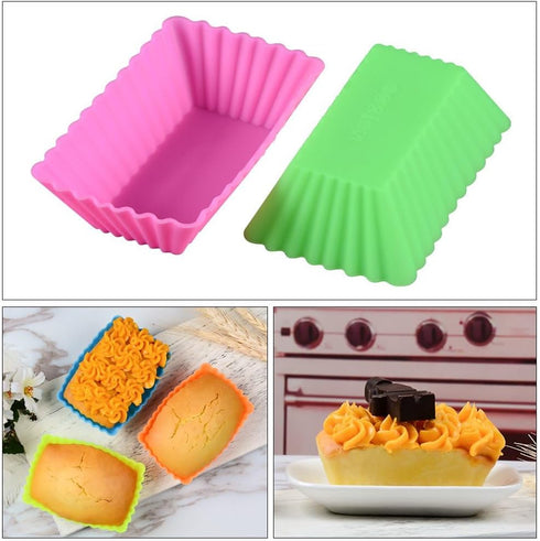Silicone Baking Cups Cupcake Liners - 24 Pcs Reusable Silicone Molds Including Round, Rectanguar, Square, Flower Food Grade Silicone...