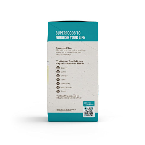 BareOrganics Bareorganics On-The-go Digestion Superfood Water Enhancer (Organic) (12 Stick Packs), 12 Count...