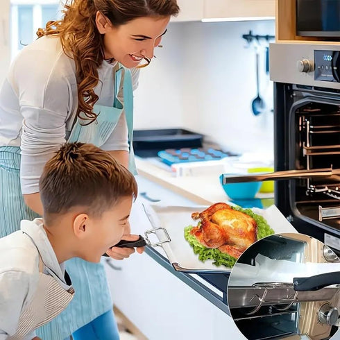 (2-PCs) Air Fryer Convection Toaster Oven Tray Extractor,Grills Extractor,Grills Clip,Scald Resistant Clip,Durable Handle Tool, Oven Tray Handle, ...