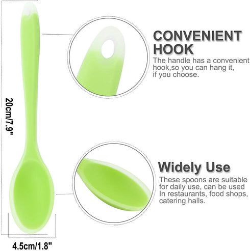 uxcell Silicone Dinner Spoon Table Spoon Dessert Spoon Utensils for Kitchen Restaurant Green...