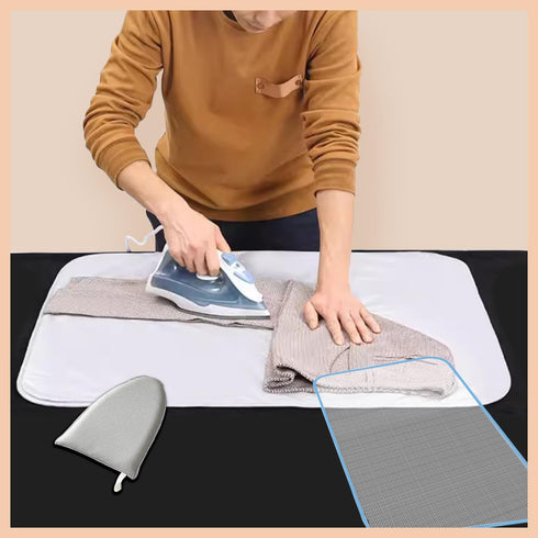Over Door Ironing Mat with Hook Garment Steamer Ironing Glove Ironing Scorch Mesh Ironing Press Pad Travel Ironing Mat for Garment Steamer 19 x 33...