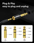 ANDTOBO 1/4''(6.35mm) Male to 1/8'' (3.5mm) Female Stereo Audio Jack Pure Copper Adapter for Headphone, Amp, 1 Pack-Black...