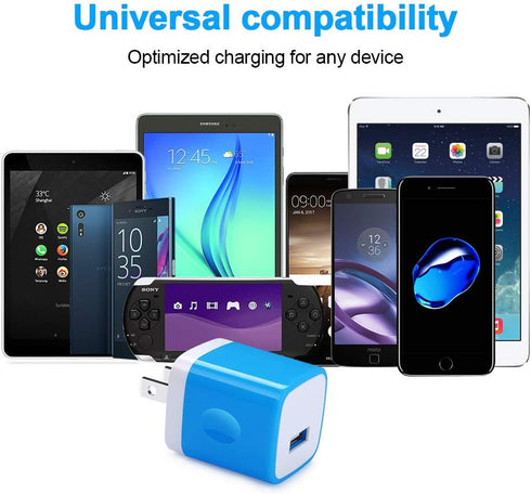 Charging Block Plug, 1A/5V 3-Pack USB Wall Charger Power Adapter Cube Brick Head Box for iPhone 15/14/13/12/11 Pro Max,15/14/13/12/11/Xs/XR/X/8/7/...
