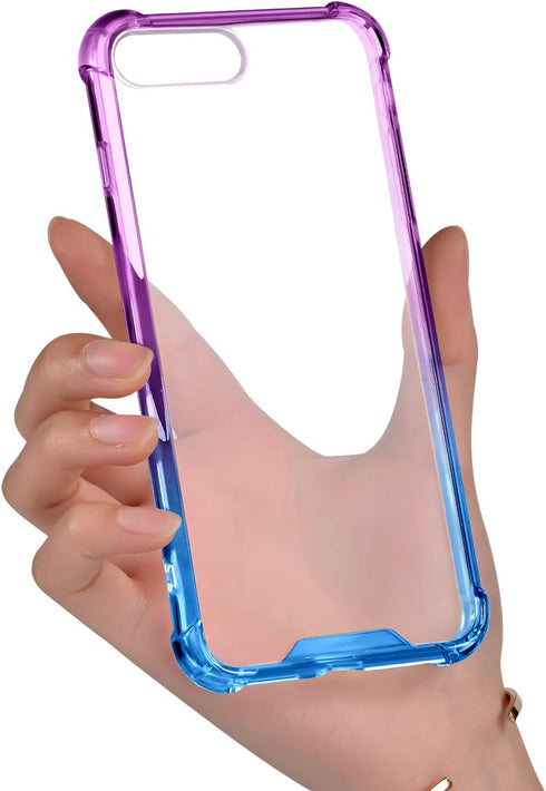 GeekZone iPhone 8 Plus Case, iPhone 7 Plus Case, Crystal Colorful Shock Absorption Technology Case Hard Back Panel TPU Bumper Drop Protection for ...