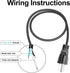 QTEATAK Male and Female Connector Extension Cord 125V 15A 2-Pole 3-Wire 50cm Female Connector and 100cm Male Straight Blade Plug with AWG14 Cables...