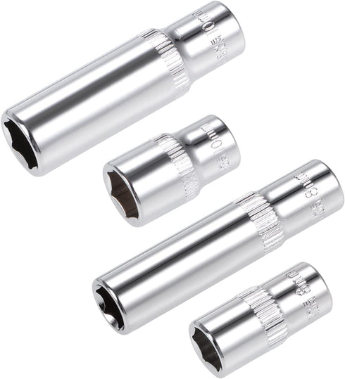 uxcell 1/4-inch Drive by 8mm & 10mm Deep and Shallow Socket Set, 6-Point CR-V Steel...