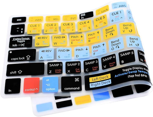 Serato Scratch Live Shortcuts Keyboard Cover US Layout for Air 13 Inch A1466 A1369(2010-2017)/for MacBook Pro 13 Inch 15 Inch(2015 or Older Versio...