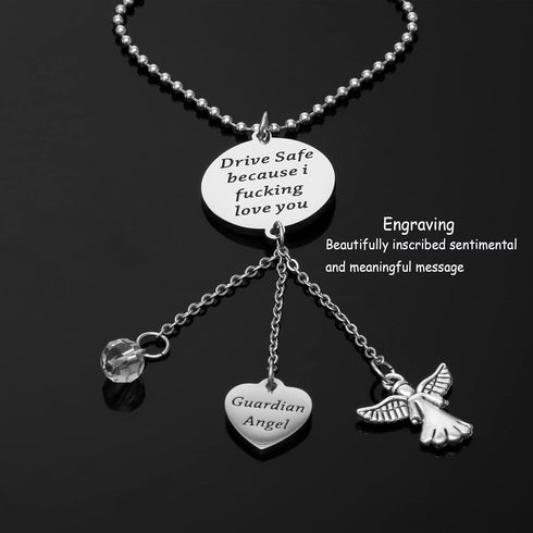 Guardian Angel Rearview Mirror New Car Mirror Charms Guardian Angel Car Charm Window Hanging Ornament Car Interior Rearview Mirror Pendant...