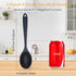 2 Pcs Silicone Nonstick Mixing Spoon, Silicone Spoons for Cooking Heat Resistant, Cooking Utensil for Kitchen Cooking Baking Stirring Serving (Bla...