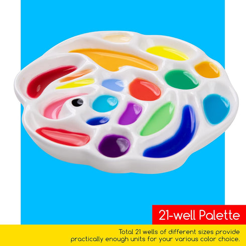 MEEDEN Porcelain Paint Palette, Ceramic Watercolor Pallet Mixing Tray, Rose Shaped Design...