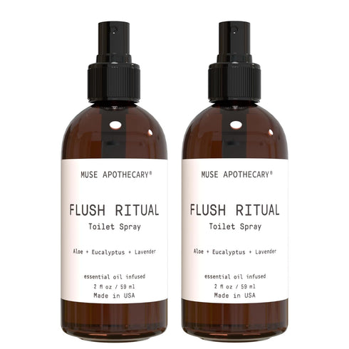 Muse Apothecary Flush Ritual - Aromatic & Refreshing Toilet Spray, Use Before You Go, 2 oz, Infused with Natural Essential Oils - Aloe + Eucalyptu...