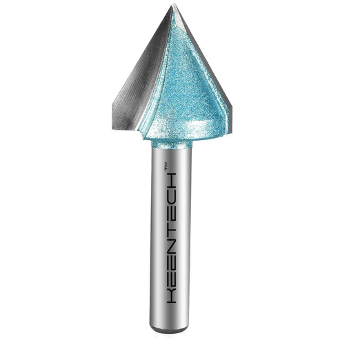Router Bits, Carbide Tipped 60-Degree V-Groove Router Bit for Grooving, Industrial Grade Cutting Tools for Woodworking (1/4 Inch Shank x 3/4 Inch ...