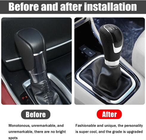 5 Speed Shift Knob, Weighted Manual Gear Shifter Knobs, Leather Gear Shifting Handle, Automotive Manual Universal Transmission, Interior Automatic...