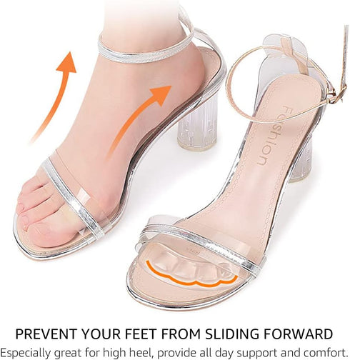 Ball of Foot Cushions for High Heels, Non-Slip Comfortable Forefoot Pads Metatarsal Pads All Day Pain Relief, Toe Cushions for Forefoot - 2Pairs (...