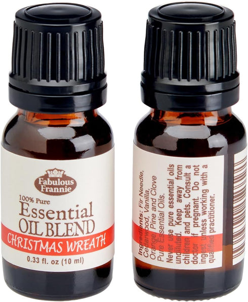 Christmas Wreath Essential Oil Blend 100% Pure, Undiluted Essential Oil Blend 10 ml Our Blend of Cyrpress, Pine, Cedarwood, Orange, Cinnamon, Clov...