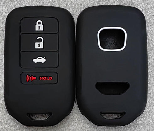 Silicone Rubber Key Fob Cover Compatible with 2013-2021 Honda Accord CR-V Civic Fit HR-V Odyssey Pilot Ridgeline (Not Fit Straight Key)...
