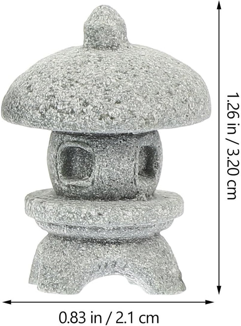 BESPORTBLE Miniature Stone Lantern Pagoda Japanese Style Pagoda Lantern Statue Mini Zen Garden Accessories for Aquarium Patio Micro Landscape Yard...