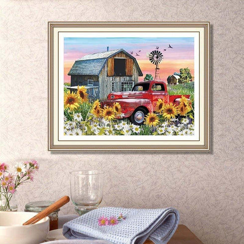 KTHOFCY 5D DIY Diamond Painting Kits for Adults Kids Farmhouse Full Drill Embroidery Cross Stitch Crystal Rhinestone Paintings Pictures Arts Wall ...