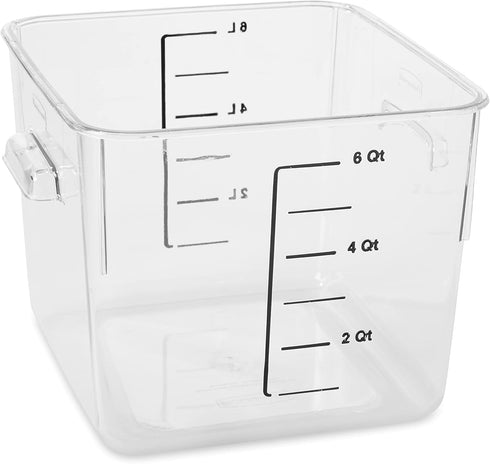 Rubbermaid Commercial Products, Space Saving Square Food Storage Container, 6 Quart, Clear, for Kitchen/Sous Vide/Meal Prep...