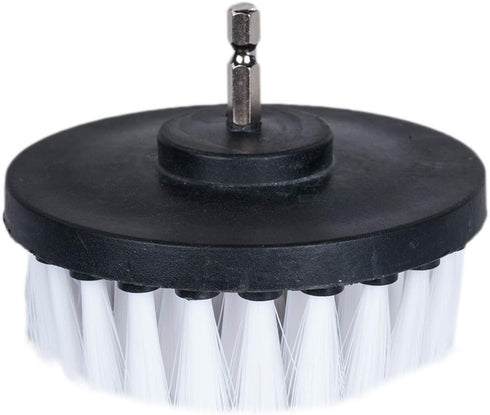 HIFROM Drill Brush - 4 inch Power Drill Attachment Soft Bristle White Quick Change Shaft Scrub Cleaning Brush for Carpet, Upholstery, Leather, Gla...