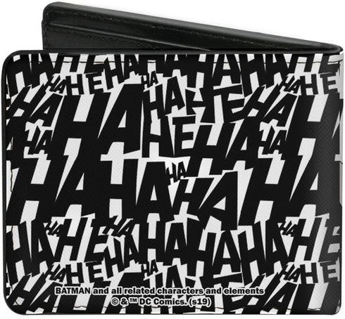 Buckle-Down Men's DC Comics Wallet, Bifold, Joker The Killing Joke Holding Head Pose Hahaha White Black, Vegan Leather, 4.0" x 3.5"...