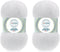 Angora Love (2- Skeins Pack) 20% Wool%80 Acrylic Thread Crochet Lace Weight #1 Fingering and Socks Yarn (2 x 3.52 oz) / (2 x 601 Yds) (10855 - Whi...