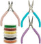Set of 9 Jewelry Making Tools Kit, lyfLux Jewelry Pliers with Jewelry Beading Wire, Includes Chain Nose Pliers, Round Nose Pliers, Wire Cutters an...