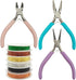 Set of 9 Jewelry Making Tools Kit, lyfLux Jewelry Pliers with Jewelry Beading Wire, Includes Chain Nose Pliers, Round Nose Pliers, Wire Cutters an...