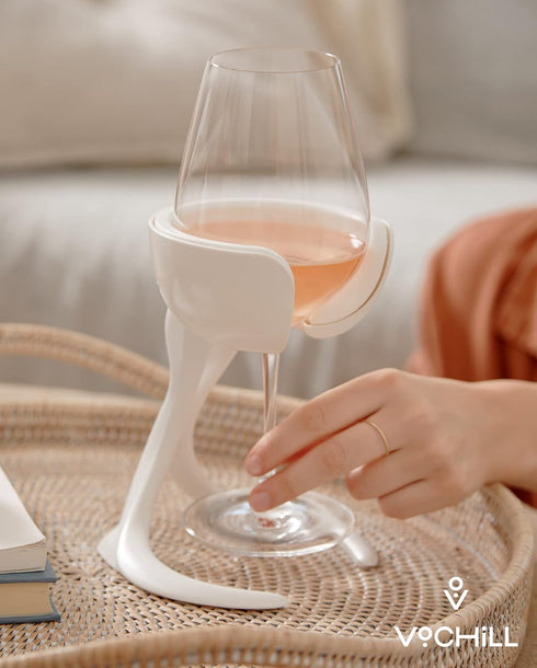 VoChill Stemmed Wine Glass Chiller | Made in USA | Radically cool wine tool – keeps wine perfectly chilled in your glass | Refreezable Chill Cradl...