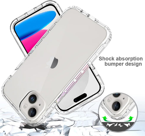HAII Clear Case for iPhone 15 Plus, Thin Slim Crystal Bilayer Bumper Shockproof Protective Case Cover for iPhone 15 Plus 6.7 inch 2023 (Clear Blue...