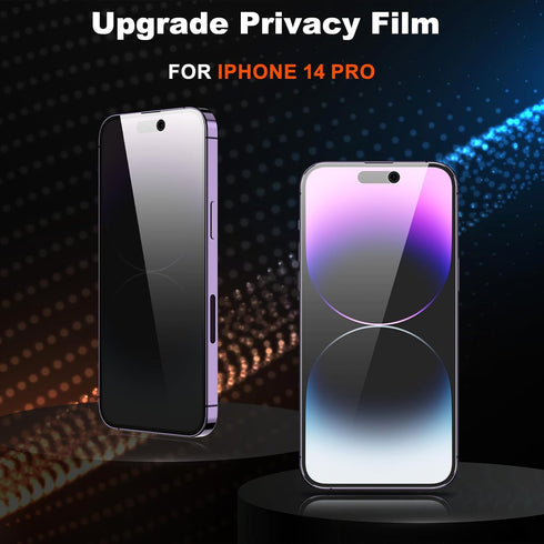 YMHML 2 Pack for iPhone 14 Pro Max Privacy Screen Protector, Upgrade Anti Spy Tempered Glass Privacy Screen for iPhone 14 Pro Max (6.7 Inch), Scra...