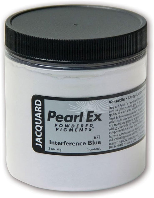 Jacquard Pearl Ex Pigment Powder 4oz Interference Blue for Epoxy Resin, Watercolors, Calligraphy Ink & Clay...