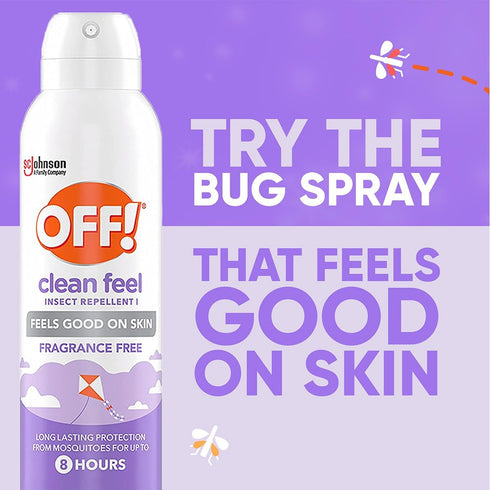 OFF! Clean Feel Insect Repellent Aerosol with 20% Picaridin, Bug Spray with Long Lasting Protection from Mosquitoes, Feels Good on Skin, 7 oz...