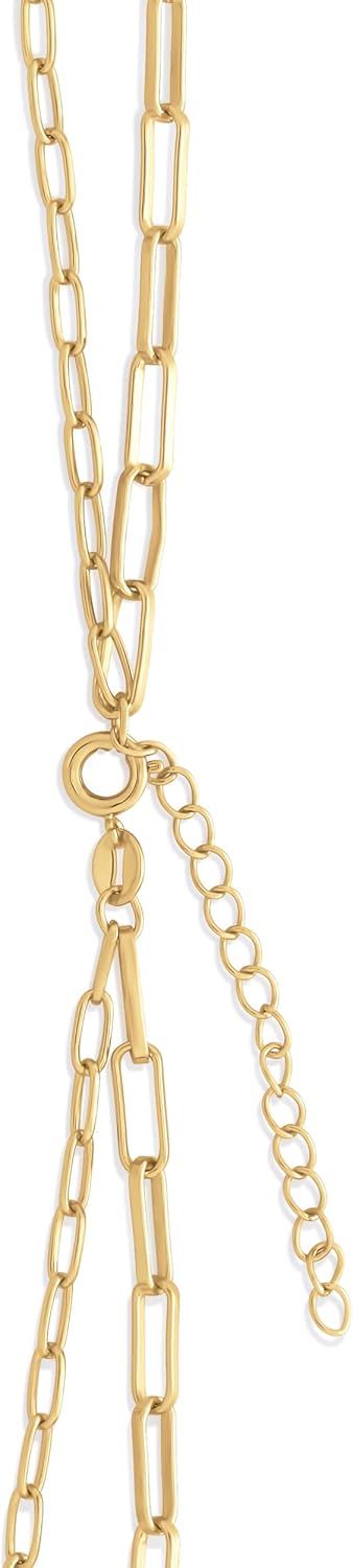 Amazon Essentials 14K Double Paperclip Chain Layered Necklace...