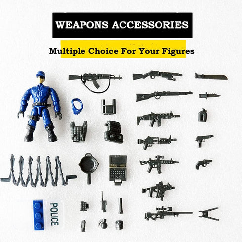 Special Forces Mini Military Action Figure with Weapons and Accessories Building Blocks Playset, 8 PCS Multiple Movable Joints SWAT Police Figure,...