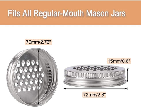 Mason Jar Grater Lid, Reusable Mason Jar Shredder Lid, Stainless Steel Regular Mouth Mason Jar Shredder Cap Canning Jar Cheese Spice Zester Lid fo...
