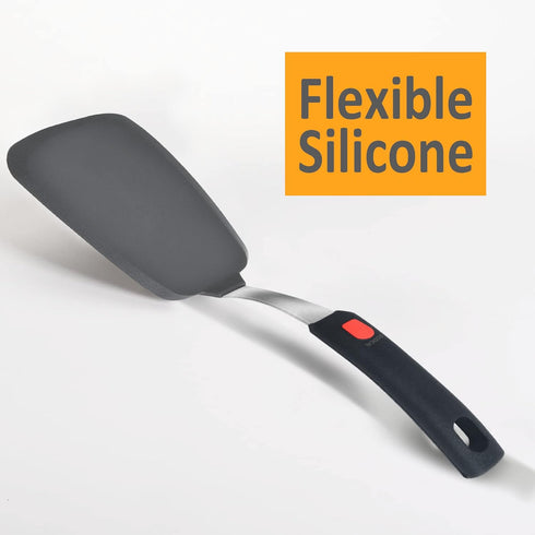 Silicone Spatula Turner Set of 2, 600°F Heat Resistant Silicone Cooking Utensils Set for Nonstick Cookware, Mixed Pancake Egg Burger Spatula Flipp...