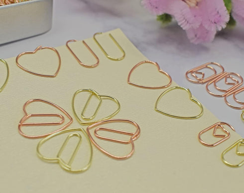 200 Pcs Small Paper Clips Rose Gold Heart Paper Clip Bookmark Clips for Wedding Home Office School, Gifts Idea (Mini, 200 Pcs, Rose Gold)...
