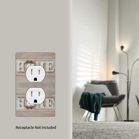 Home Wall Plate 1 Gang Single Duplex Outlet Decorative Electrical Receptacle Cover Modern Abstract Switch Plate Cover for Kitchen Home Decor White...