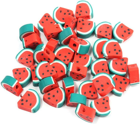 100pcs Watermelon Polymer Clay 10mm Spacer Beads for Women Jewelry Making DIY Bracelet Necklace Earring Kit (Watermelon)...