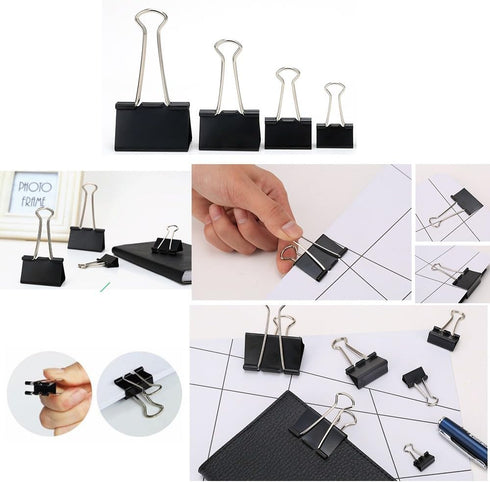 YEJI 50 PCS Black Binder Clips Paper Clamp Paper Binder Assorted Sizes for Office, Home Using, School Using, Especially for Students, Teachers to ...