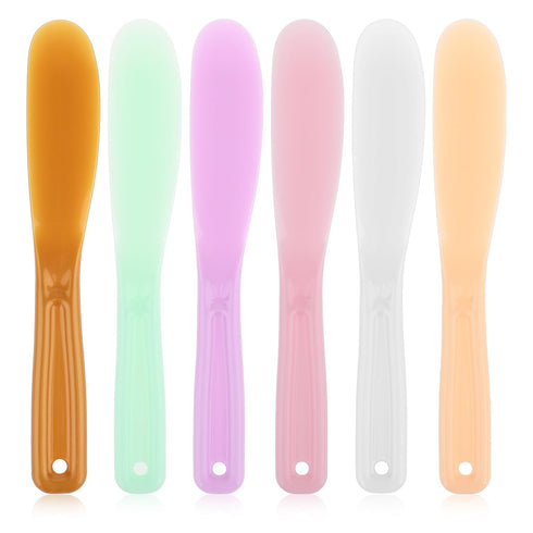 Qianyu 6Pcs Large Makeup Scoops Spatulas Plastic Cosmetic Spatula Face Mask Spoon Stick Applicator Beauty Spa Facial Skin Care Tools for DIY Cream...
