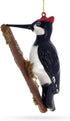 Woodpecker Perched on a Branch Glass Christmas Ornament...