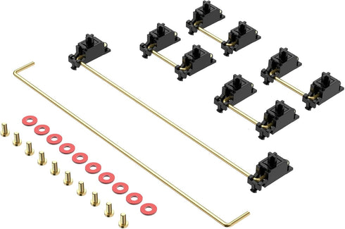 Stabilizer V2, Screw in Stabilizers with 2u 6.25u 7u Wires, PCB Mount Keyboard Stabilizers for Mechanical Keyboards (V2 Black Gold 80% Kit)...